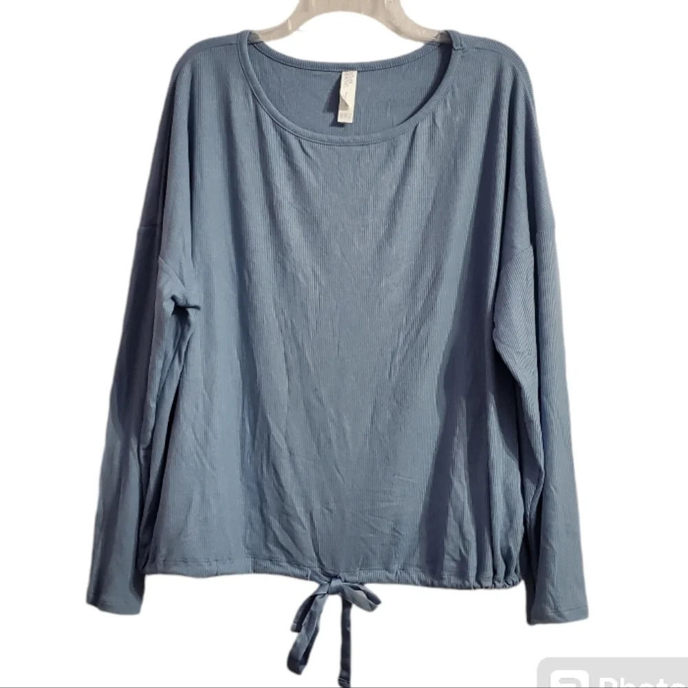 NWT Stars Above Women's Beautifully Soft Ribbed Drop Shoulder Pajama Top XXL